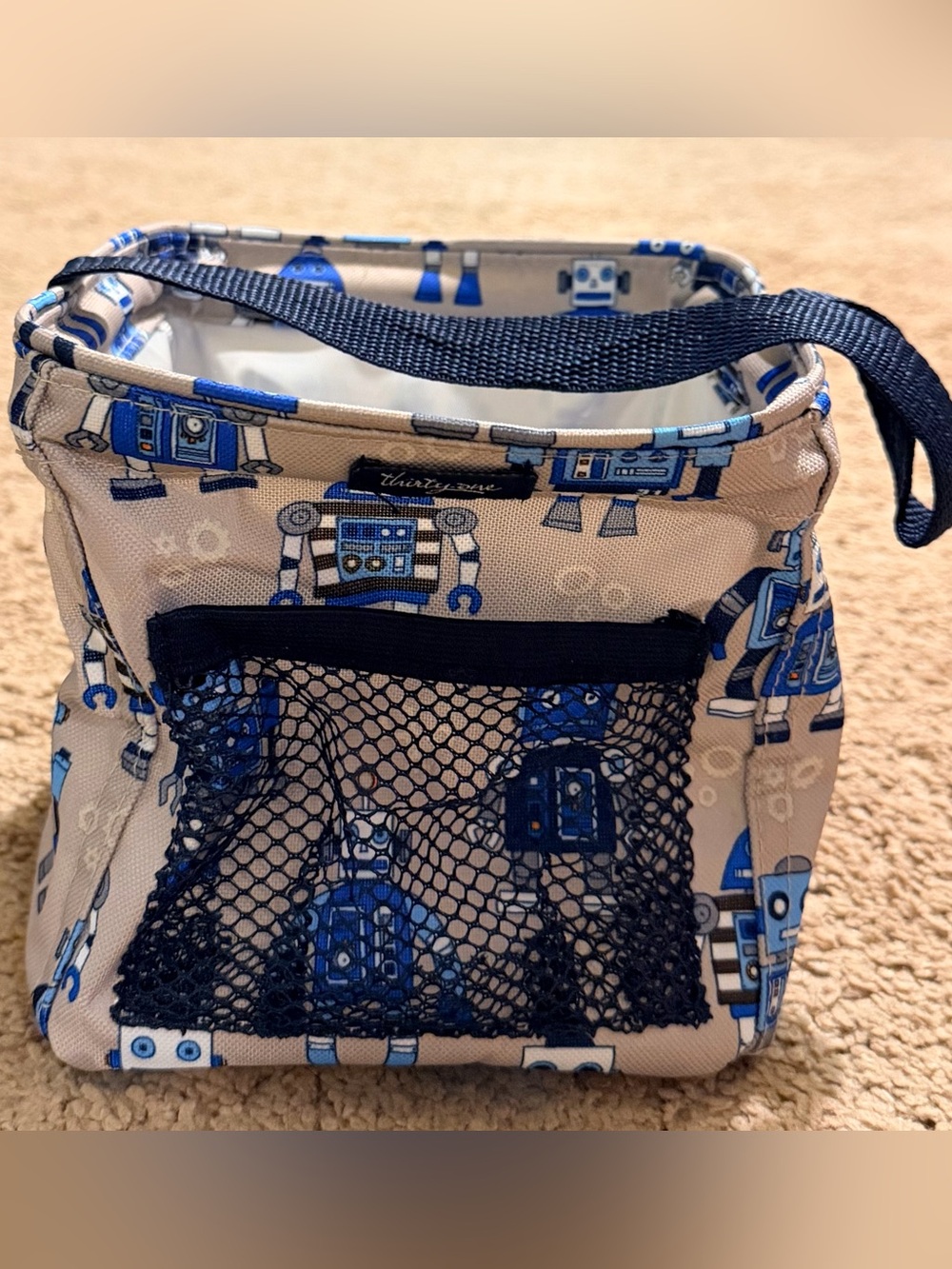 Thirty-one Robot Print Canvas Organizer Small Tote Bag Organizer